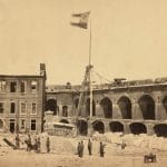 Amerikanischer Bürgerkrieg: Flagge der Konföderierten in Fort Sumter