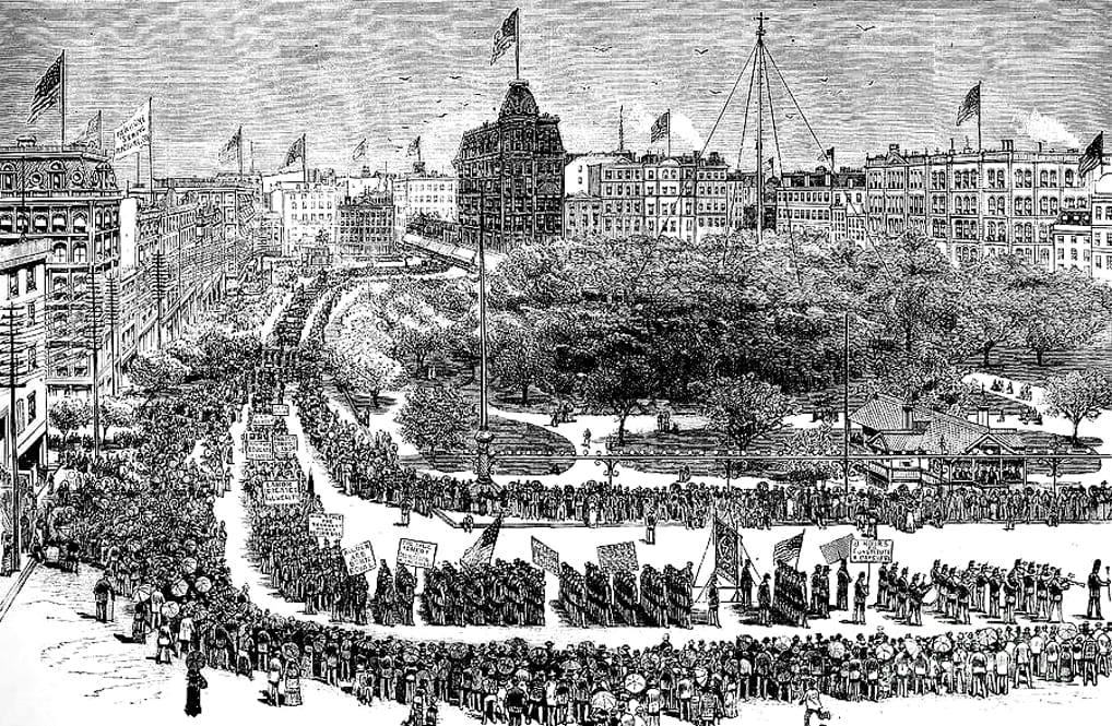 Labor Day in New York im Jahr 1882
