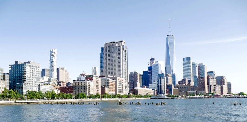Blick auf Lower Manhattan in New York