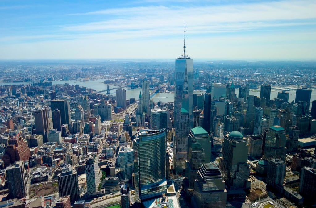 One World Trade Center in der Luftaufnahme